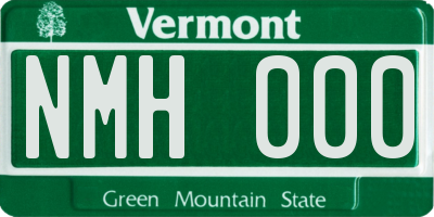 VT license plate NMH000
