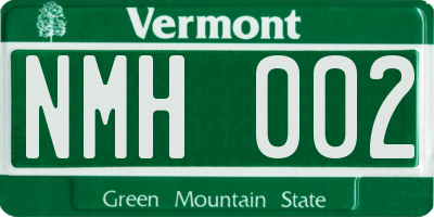 VT license plate NMH002
