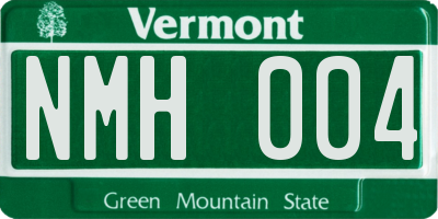 VT license plate NMH004