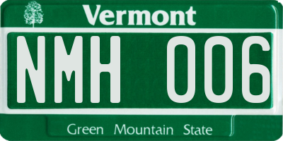 VT license plate NMH006