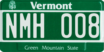 VT license plate NMH008