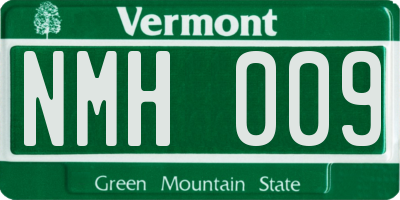 VT license plate NMH009