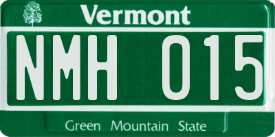 VT license plate NMH015