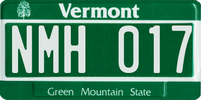 VT license plate NMH017