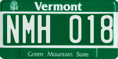VT license plate NMH018