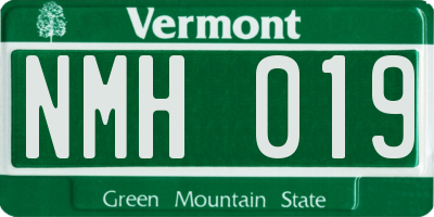 VT license plate NMH019