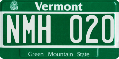 VT license plate NMH020
