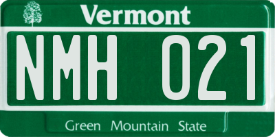 VT license plate NMH021