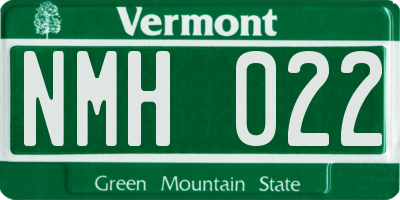 VT license plate NMH022