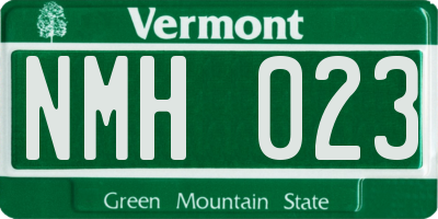VT license plate NMH023