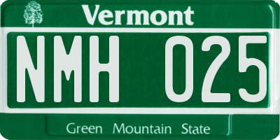 VT license plate NMH025