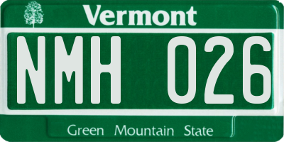 VT license plate NMH026
