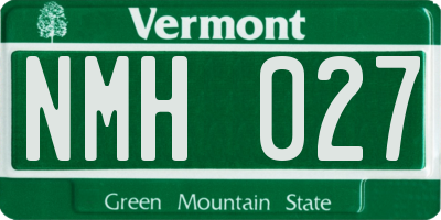 VT license plate NMH027