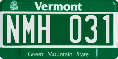 VT license plate NMH031