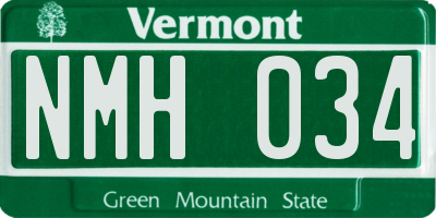 VT license plate NMH034
