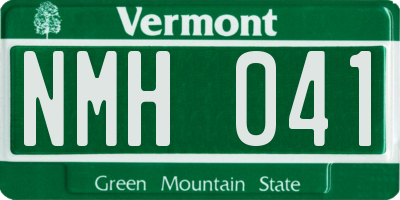 VT license plate NMH041