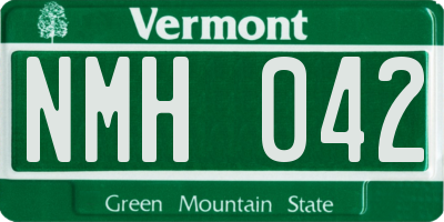 VT license plate NMH042