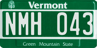 VT license plate NMH043