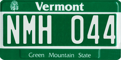 VT license plate NMH044