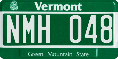 VT license plate NMH048