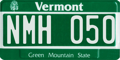 VT license plate NMH050