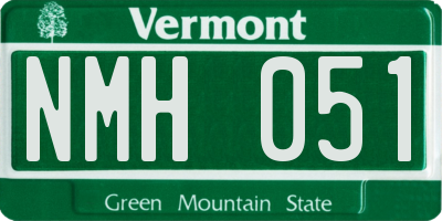 VT license plate NMH051
