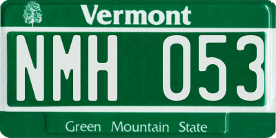 VT license plate NMH053