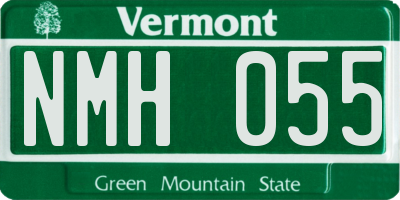VT license plate NMH055
