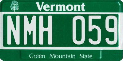 VT license plate NMH059