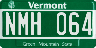 VT license plate NMH064