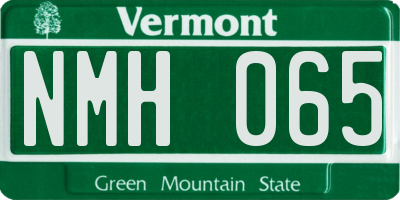 VT license plate NMH065