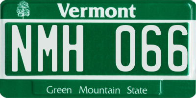 VT license plate NMH066