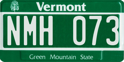 VT license plate NMH073