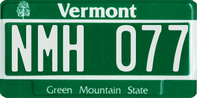 VT license plate NMH077