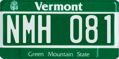 VT license plate NMH081