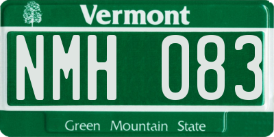 VT license plate NMH083
