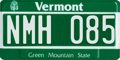 VT license plate NMH085