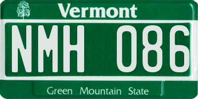 VT license plate NMH086