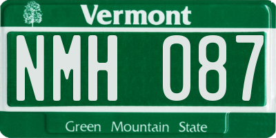 VT license plate NMH087