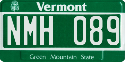 VT license plate NMH089
