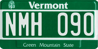 VT license plate NMH090