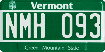VT license plate NMH093