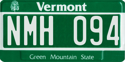 VT license plate NMH094
