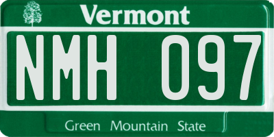 VT license plate NMH097
