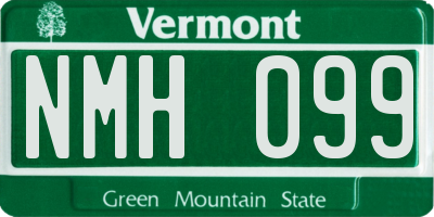 VT license plate NMH099