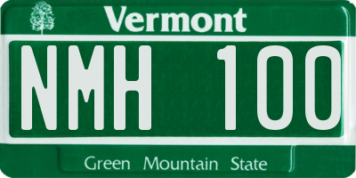 VT license plate NMH100