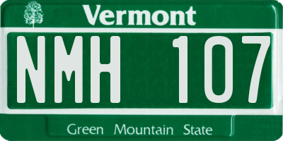 VT license plate NMH107