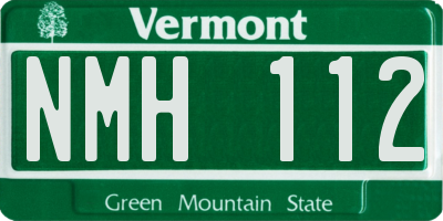 VT license plate NMH112