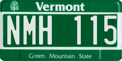 VT license plate NMH115