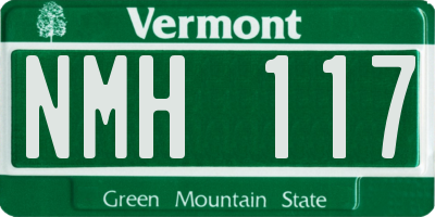 VT license plate NMH117